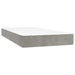 Pat box spring cu saltea, gri deschis, 200x200 cm, catifea - WALTI WALTI
