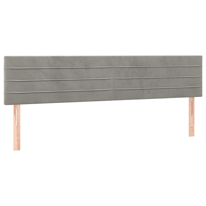 Pat box spring cu saltea, gri deschis, 200x200 cm, catifea - WALTI WALTI