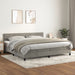 Pat box spring cu saltea, gri deschis, 200x200 cm, catifea - WALTI WALTI