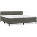 Pat box spring cu saltea, gri închis, 200x200 cm, catifea - WALTI WALTI