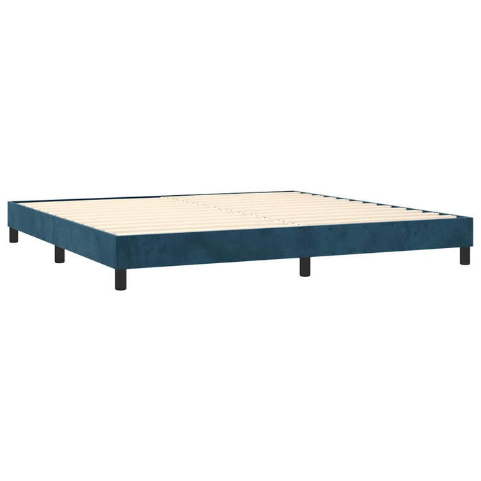 Pat box spring cu saltea, albastru închis, 200x200 cm, catifea - WALTI WALTI