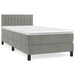 Pat box spring cu saltea, gri deschis, 80x200 cm, catifea - WALTI WALTI