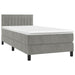 Pat box spring cu saltea, gri deschis, 80x200 cm, catifea - WALTI WALTI
