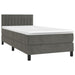 Pat box spring cu saltea, gri închis, 80x200 cm, catifea - WALTI WALTI