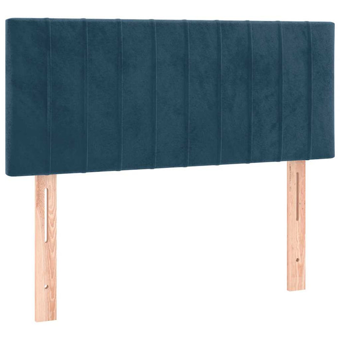 Pat box spring cu saltea, albastru închis, 80x200 cm, catifea - WALTI WALTI