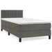 Pat box spring cu saltea, gri închis, 90x190 cm, catifea - WALTI WALTI
