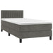 Pat box spring cu saltea, gri închis, 90x190 cm, catifea - WALTI WALTI