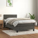 Pat box spring cu saltea, gri închis, 90x190 cm, catifea - WALTI WALTI