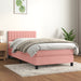 Pat box spring cu saltea, roz, 90x190 cm, catifea - WALTI WALTI