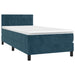 Pat box spring cu saltea, albastru închis, 90x200 cm, catifea - WALTI WALTI
