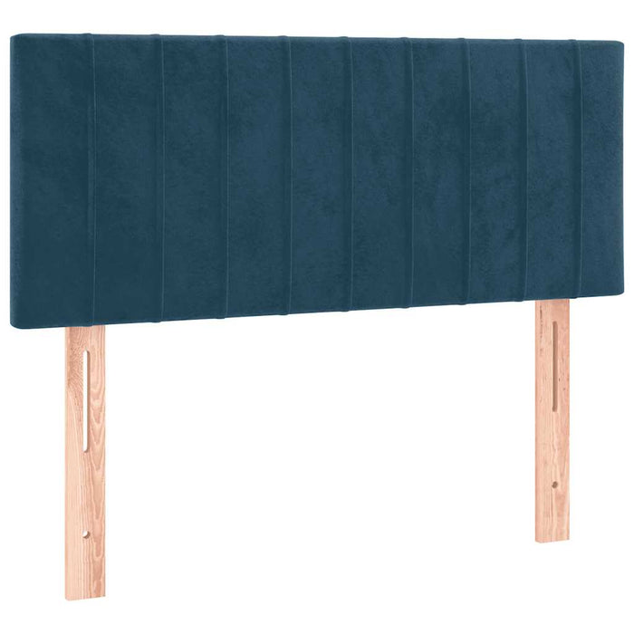 Pat box spring cu saltea, albastru închis, 90x200 cm, catifea - WALTI WALTI