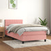 Pat box spring cu saltea, roz, 90x200 cm, catifea - WALTI WALTI