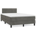 Pat box spring cu saltea, gri închis, 120x200 cm, catifea - WALTI WALTI