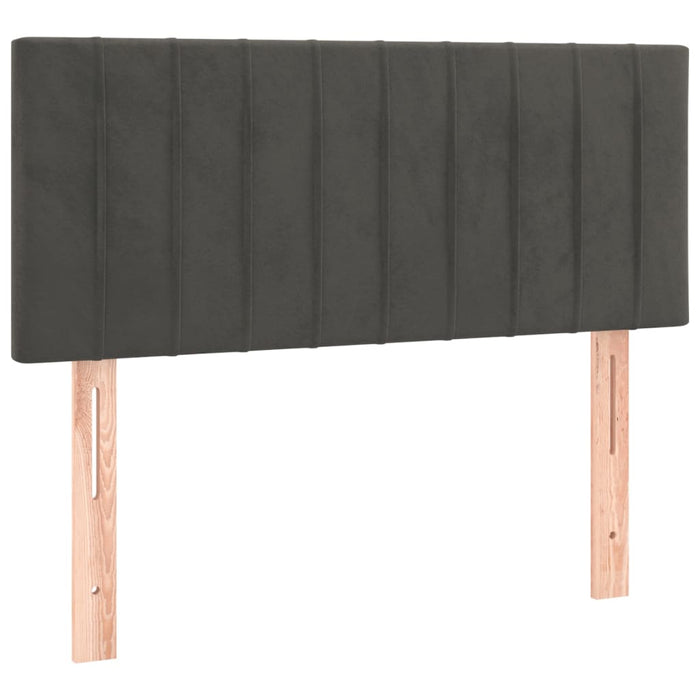 Pat box spring cu saltea, gri închis, 120x200 cm, catifea - WALTI WALTI