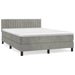 Pat box spring cu saltea, gri deschis, 140x190 cm, catifea - WALTI WALTI