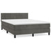 Pat box spring cu saltea, gri închis, 140x190 cm, catifea - WALTI WALTI