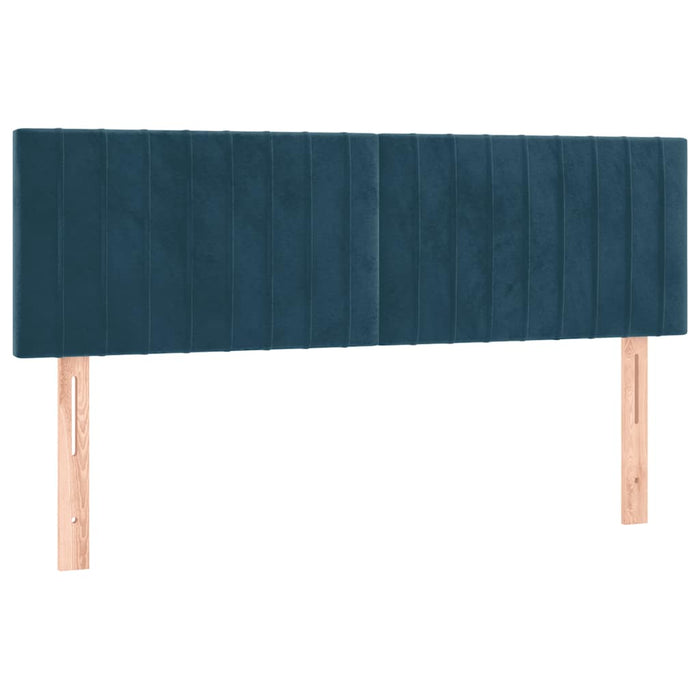 Pat box spring cu saltea, albastru închis, 140x190 cm, catifea - WALTI WALTI