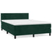 Pat box spring cu saltea, verde închis, 140x200 cm, catifea - WALTI WALTI
