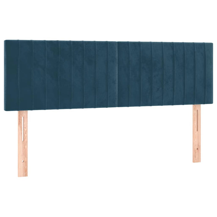 Pat box spring cu saltea, albastru închis, 140x200 cm, catifea - WALTI WALTI