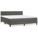 Pat box spring cu saltea, gri închis, 160x200 cm, catifea - WALTI WALTI