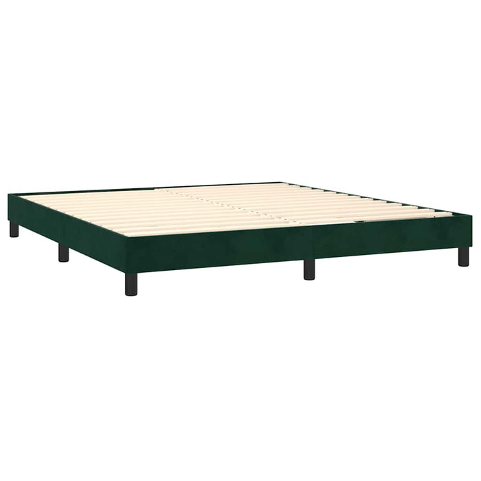 Pat box spring cu saltea, verde închis, 160x200 cm, catifea - WALTI WALTI
