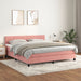 Pat box spring cu saltea, roz, 160x200 cm, catifea - WALTI WALTI