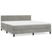 Pat box spring cu saltea, gri deschis, 180x200 cm, catifea - WALTI WALTI