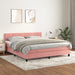 Pat box spring cu saltea, roz, 180x200 cm, catifea - WALTI WALTI