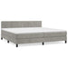 Pat box spring cu saltea, gri deschis, 200x200 cm, catifea - WALTI WALTI