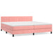 Pat box spring cu saltea, roz, 200x200 cm, catifea - WALTI WALTI