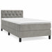 Pat box spring cu saltea, gri deschis, 80x200 cm, catifea - WALTI WALTI