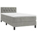 Pat box spring cu saltea, gri deschis, 80x200 cm, catifea - WALTI WALTI