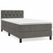 Pat box spring cu saltea, gri închis, 80x200 cm, catifea - WALTI WALTI