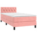 Pat box spring cu saltea, roz, 80x200 cm, catifea - WALTI WALTI