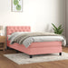 Pat box spring cu saltea, roz, 80x200 cm, catifea - WALTI WALTI