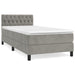 Pat box spring cu saltea, gri deschis, 90x190 cm, catifea - WALTI WALTI