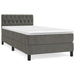 Pat box spring cu saltea, gri închis, 90x190 cm, catifea - WALTI WALTI