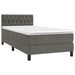 Pat box spring cu saltea, gri închis, 90x190 cm, catifea - WALTI WALTI