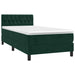 Pat box spring cu saltea, verde închis, 90x190 cm, catifea - WALTI WALTI