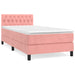 Pat box spring cu saltea, roz, 90x190 cm, catifea - WALTI WALTI