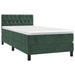 Pat box spring cu saltea, verde închis, 90x200 cm, catifea - WALTI WALTI
