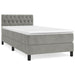 Pat box spring cu saltea, gri deschis, 100x200 cm, catifea - WALTI WALTI