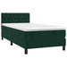Pat box spring cu saltea, verde închis, 100x200 cm, catifea - WALTI WALTI