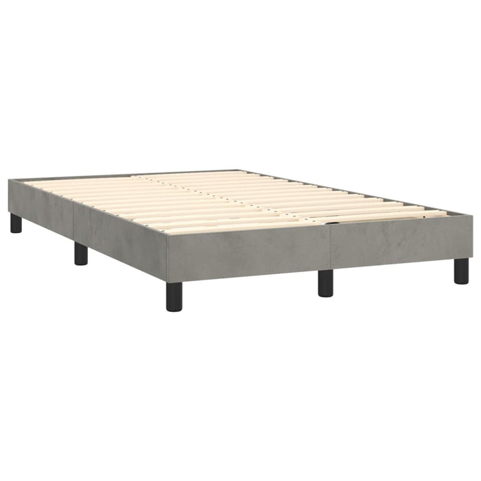 Pat box spring cu saltea, gri deschis, 120x200 cm, catifea - WALTI WALTI
