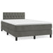 Pat box spring cu saltea, gri închis, 120x200 cm, catifea - WALTI WALTI