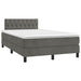 Pat box spring cu saltea, gri închis, 120x200 cm, catifea - WALTI WALTI
