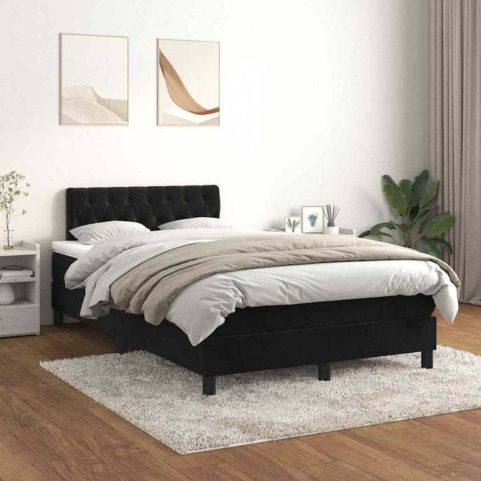 Pat box spring cu saltea, negru, 120x200 cm, catifea - WALTI WALTI