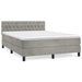 Pat box spring cu saltea, gri deschis, 140x190 cm, catifea - WALTI WALTI