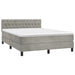 Pat box spring cu saltea, gri deschis, 140x190 cm, catifea - WALTI WALTI