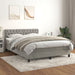 Pat box spring cu saltea, gri deschis, 140x190 cm, catifea - WALTI WALTI